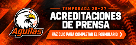 Banner de acreditaciones de prensa de Águilas del Zulia para la temporada 2026-2027